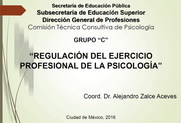 Regulacion del ejercicipoprofesional psicologia CONAPSI 2016